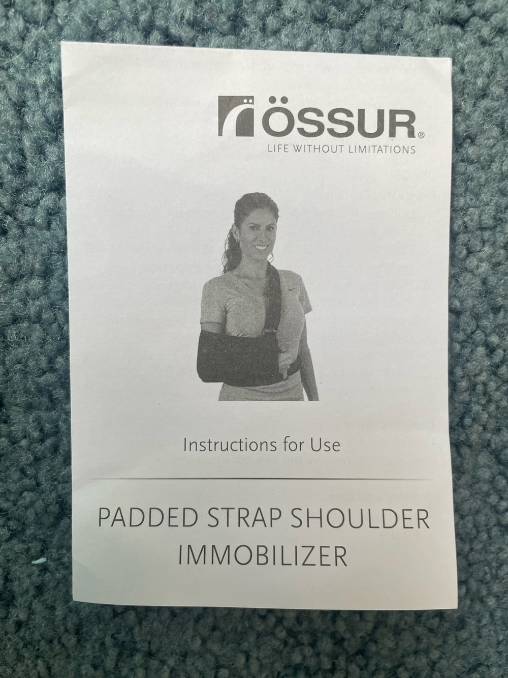 Padded Strap Shoulder Immobilizer - Black